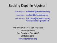 Seeking Depth in Algebra II