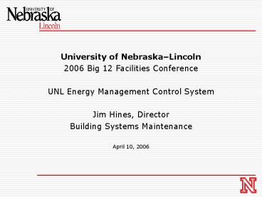 University of NebraskaLincoln
