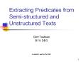 Extracting Predicates from Semi-structured and Unstructured Texts PowerPoint PPT Presentation