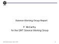Science Working Group Report PowerPoint PPT Presentation