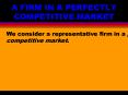 A FIRM IN A PERFECTLY COMPETITIVE MARKET PowerPoint PPT Presentation