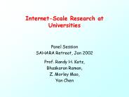 Internet-Scale Research at Universities