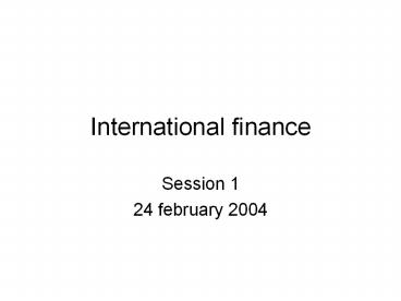 International finance