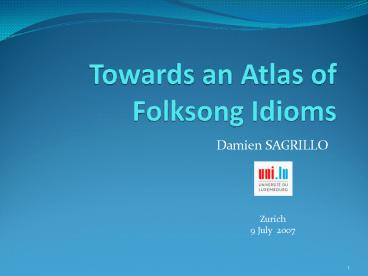 Towards an Atlas of Folksong Idioms