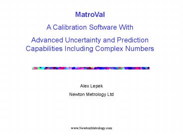 MatroVal Calibration Software
