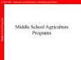 Middle School Agriculture Programs PowerPoint PPT Presentation