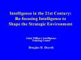 Intelligence in the 21st Century: Re-focusing Intelligence to Shape the Strategic Environment PowerPoint PPT Presentation