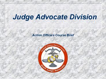 Judge Advocate Division