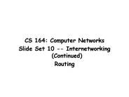 CS 164: Computer Networks
