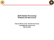 JSOC Pipeline Processing: Modules and data access