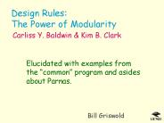 Design Rules: The Power of Modularity