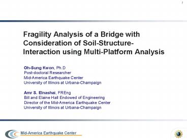 Fragility Analysis of a Bridge with Consideration of ...