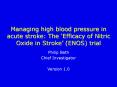 Managing high blood pressure in acute stroke: The  PowerPoint PPT Presentation