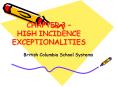 CHAPTER 3 HIGH INCIDENCE EXCEPTIONALITIES PowerPoint PPT Presentation