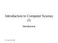 Introduction to Computer Science (I) PowerPoint PPT Presentation