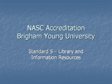 NASC Accreditation Brigham Young University