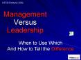 Management Versus Leadership PowerPoint PPT Presentation