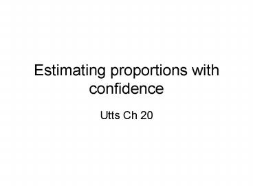 Estimating proportions with confidence