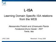 L-ISA Learning Domain Specific ISA relations from the WEB