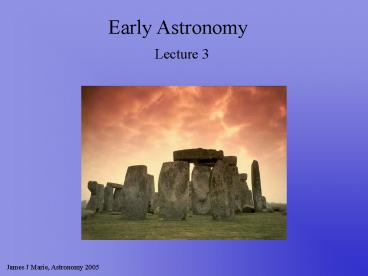 Early Astronomy