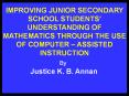 IMPROVING JUNIOR SECONDARY SCHOOL STUDENTS PowerPoint PPT Presentation