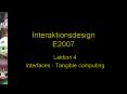 Interaktionsdesign E2007 PowerPoint PPT Presentation