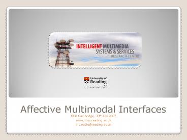 Affective Multimodal Interfaces