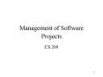 Management of Software Projects PowerPoint PPT Presentation