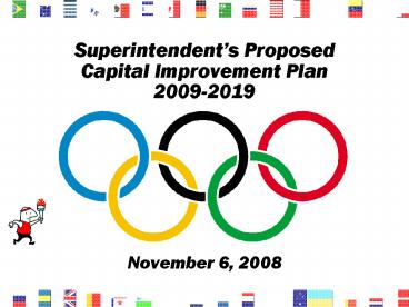 Superintendents Proposed Capital Improvement Plan 20092019