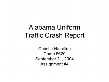 Alabama Uniform Traffic Crash Report