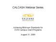 CALCASA Webinar Series PowerPoint PPT Presentation