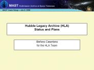 Hubble Legacy Archive (HLA) Status and Plans