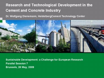 Research and Technological Development in the Cement and Concrete Industry