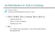 An Introduction to Active Learning