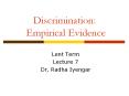 Discrimination: Empirical Evidence PowerPoint PPT Presentation
