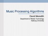 Music Processing Algorithms