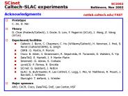 SCinet CaltechSLAC experiments