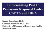 Implementing Part C Provisions Required Under CAPTA and IDEA