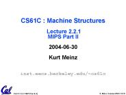 CS61C - Lecture 13