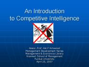 An Introduction to Competitive Intelligence