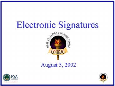 Electronic Signatures