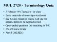 MUL 2720 Terminology Quiz PowerPoint PPT Presentation