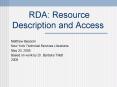 RDA: Resource Description and Access PowerPoint PPT Presentation