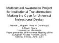 Multicultural Awareness Project for Institutional Transformation: Making the Case for Universal Instructional Design PowerPoint PPT Presentation