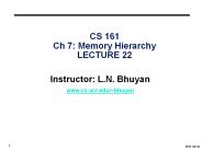 CS 161 Ch 7: Memory Hierarchy LECTURE 22