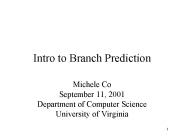 Intro to Branch Prediction