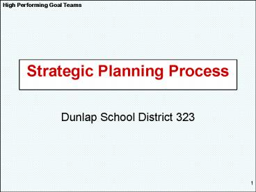 Strategic Planning Process