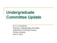 Undergraduate Committee Update