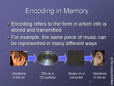 Encoding in Memory