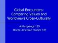 Global Encounters: Comparing Values and Worldviews Cross-Culturally PowerPoint PPT Presentation